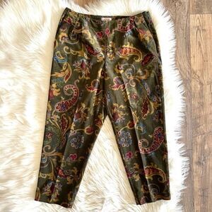 VTG Talbots Velour Piasley High Waist Pants